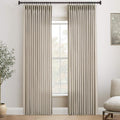 Taupe Linen Curtains 120 in Length 2 Panels - Tailored Light Filtering