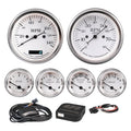 6 Gauge Cluster Kit Vintage White Dial GPS Speedometer & Tachometer