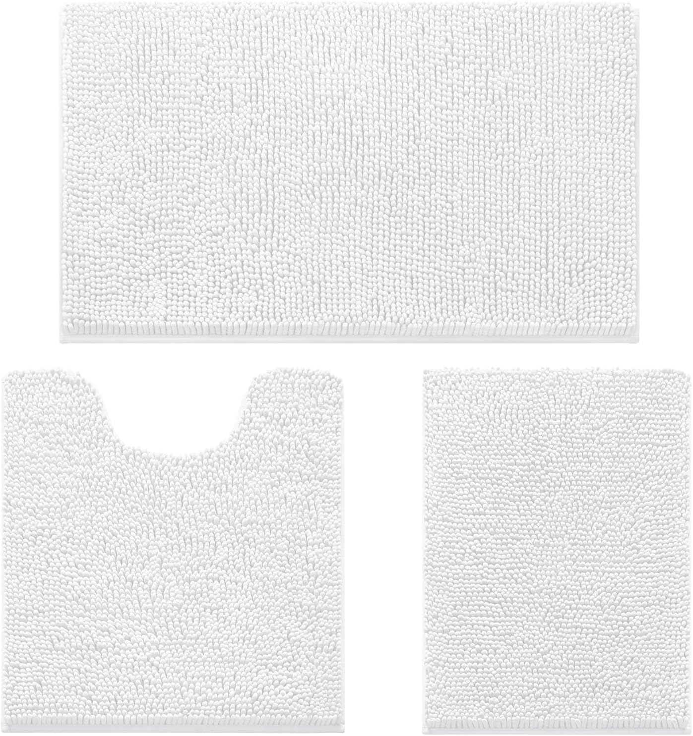 Ultra Soft Non Slip Chenille Bathroom Rug Set for Comfort