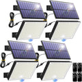 400LED Solar Lights Outdoor 4 Pack - Remote Motion Sensor Flood Lights