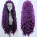 Synthetic Lace Front Wig Purple Loose Wave 24in - Heat Resistant