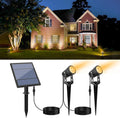 APONUO Metal Solar Spot Lights Outdoor - Warm White Landscape Lighting