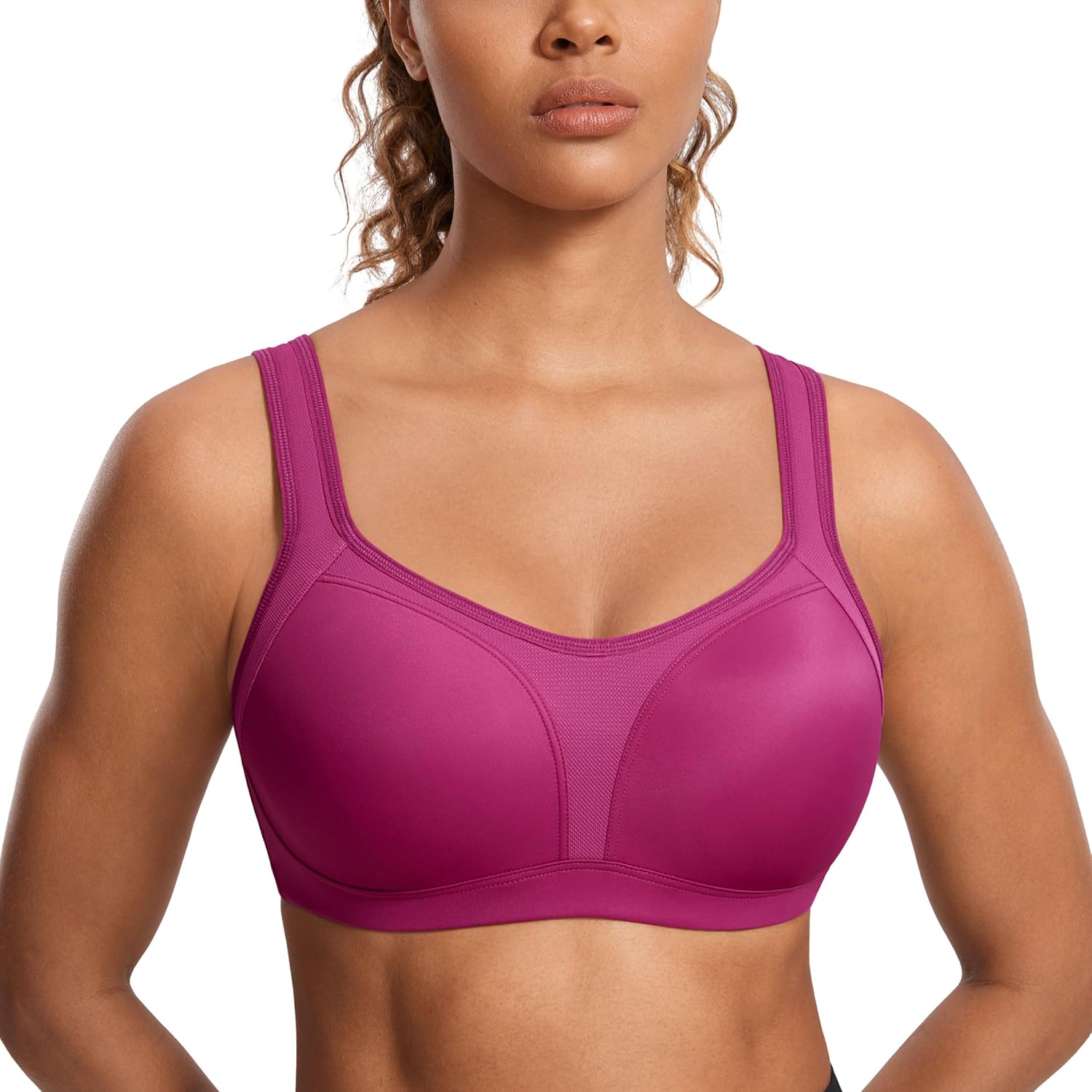 SYROKAN Women's High Impact Underwire Sports Bra for Large Bust
