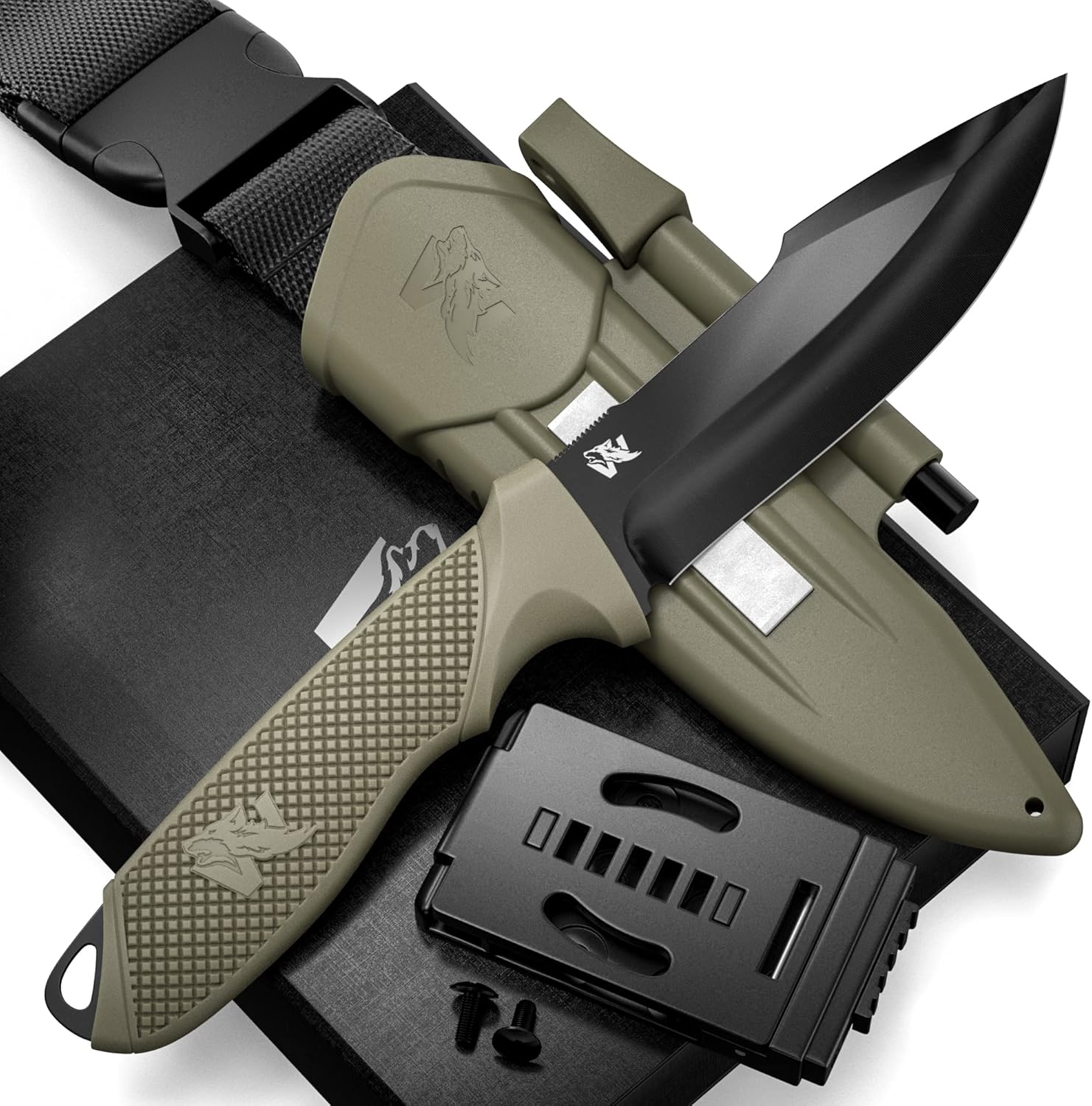 WOLF-III Full Tang Survival Knife with Fire Starter and Sheath