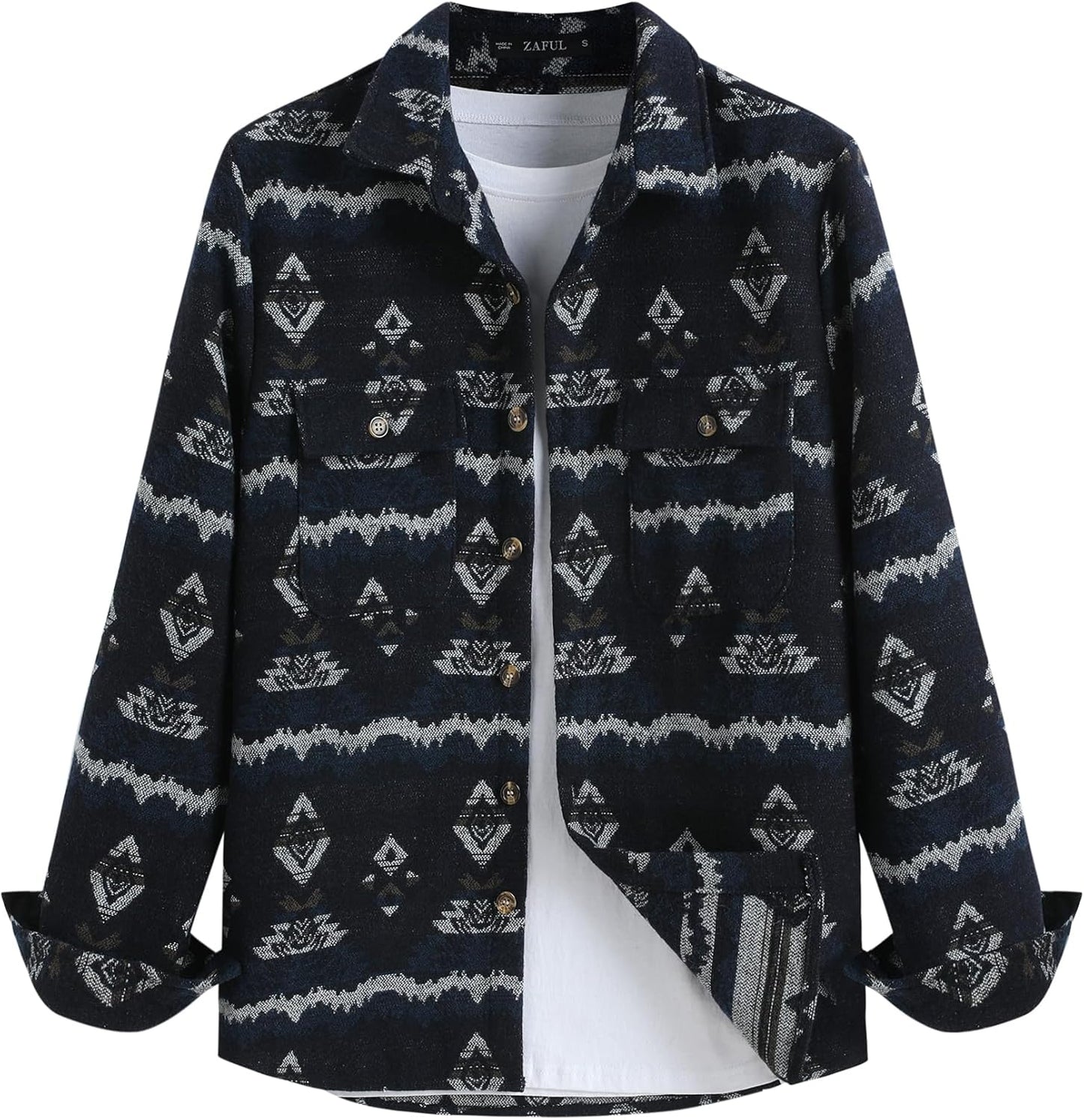 ZAFUL Mens Plaid Shirt - Classic Flannel Button Down Jacket