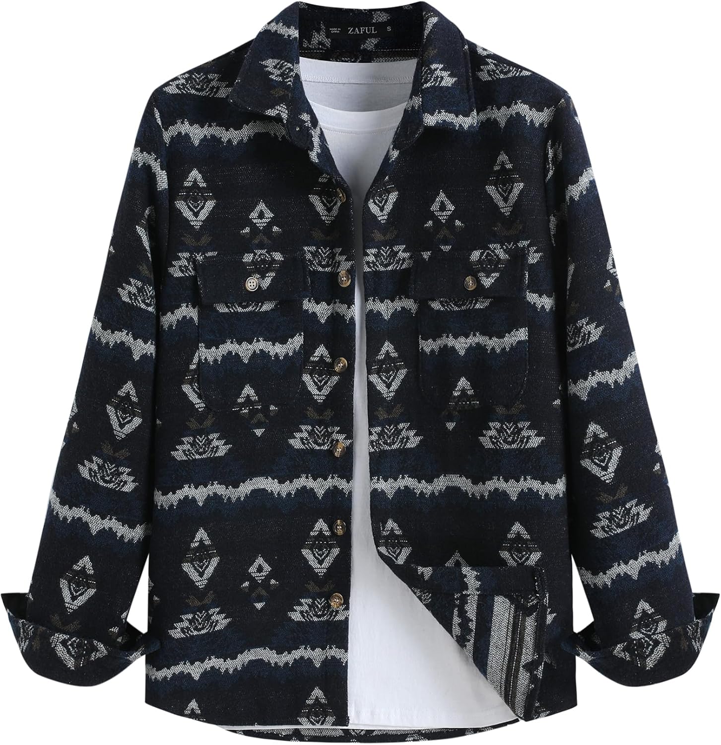ZAFUL Mens Plaid Shirt - Classic Flannel Button Down Jacket