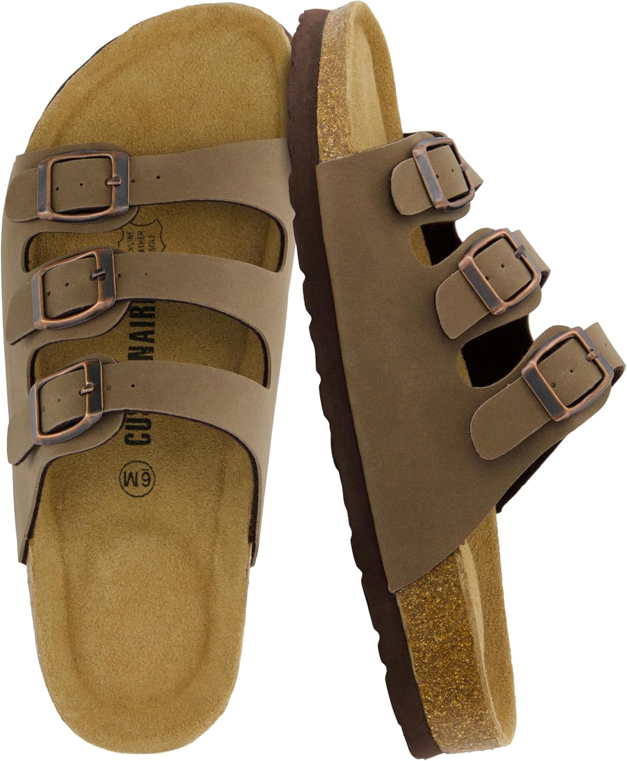 CUSHIONAIRE Women's Lela Cork Footbed Sandal for Ultimate Comfort
