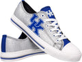 Women's NCAA Team Logo Glitter Canvas Sneakers - Silver Sparkle