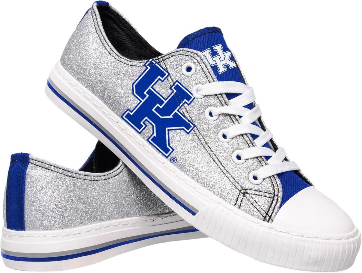 FOCO Women's NCAA College Team Logo Glitter Fashion Sneakers