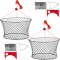 Crab Ring Trap Bait with Gauge and Bait Clip - Durable Collapsible