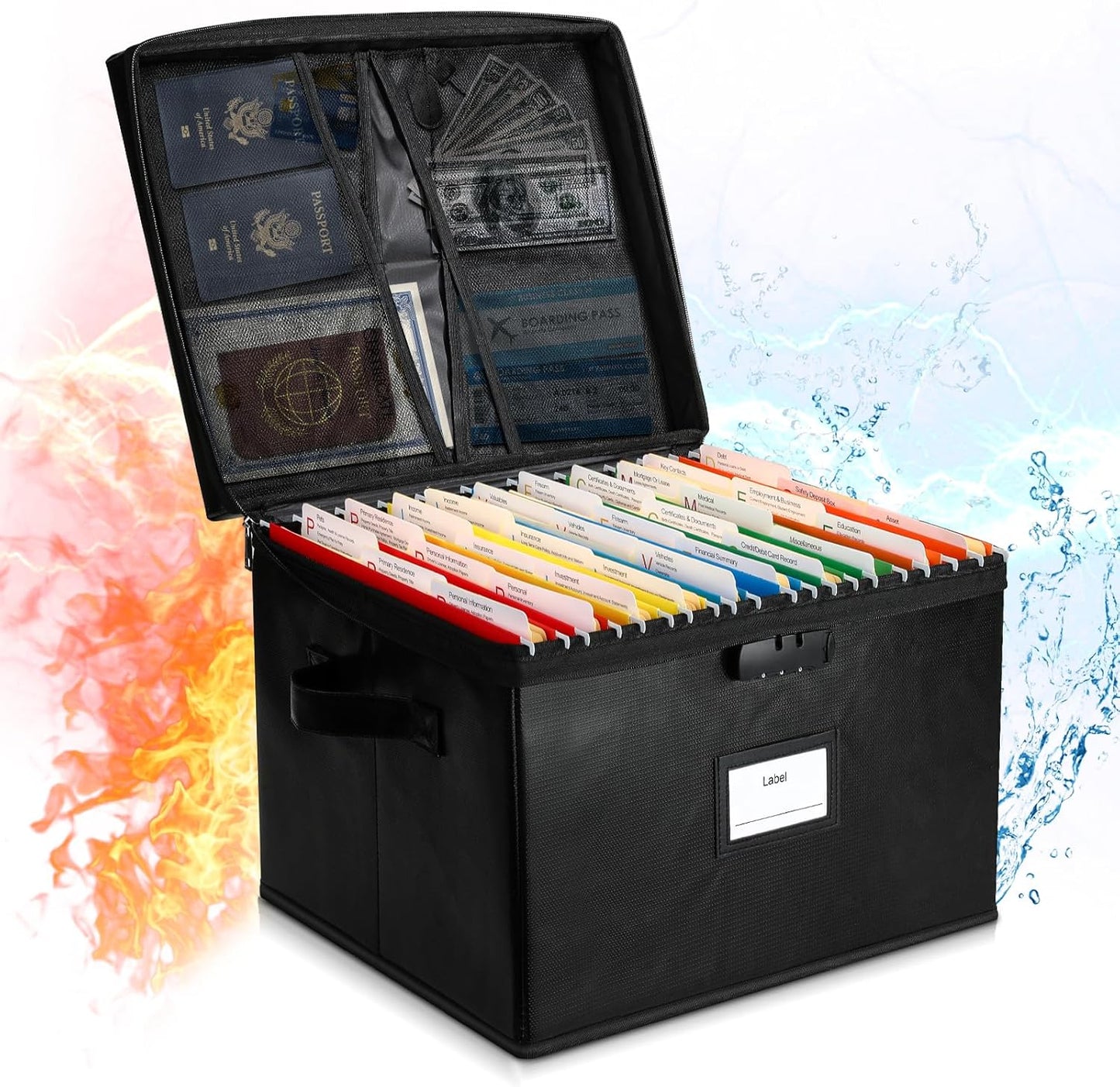 Fireproof Document Box with Lock for Secure File Storage
