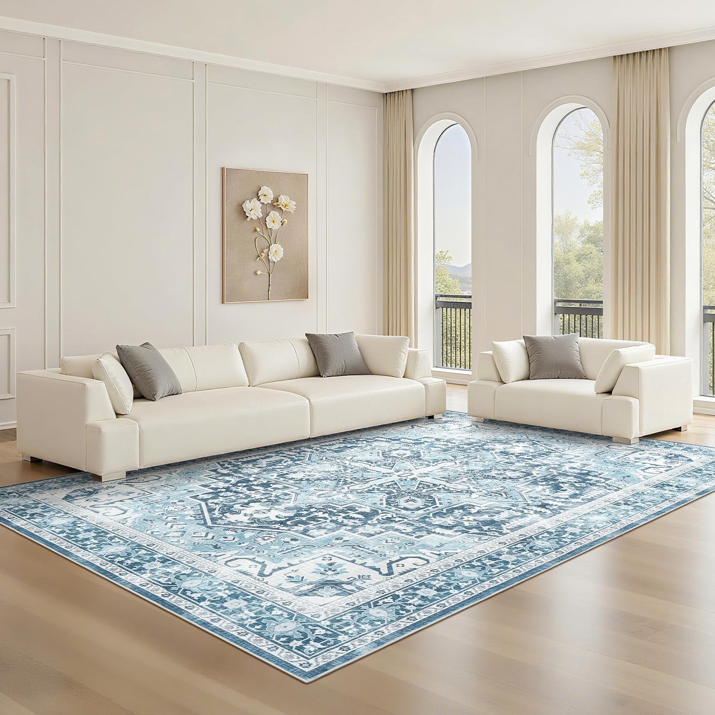 Rugflix 5x7 Area Rugs for Living Room, Soft Vintage Carpet