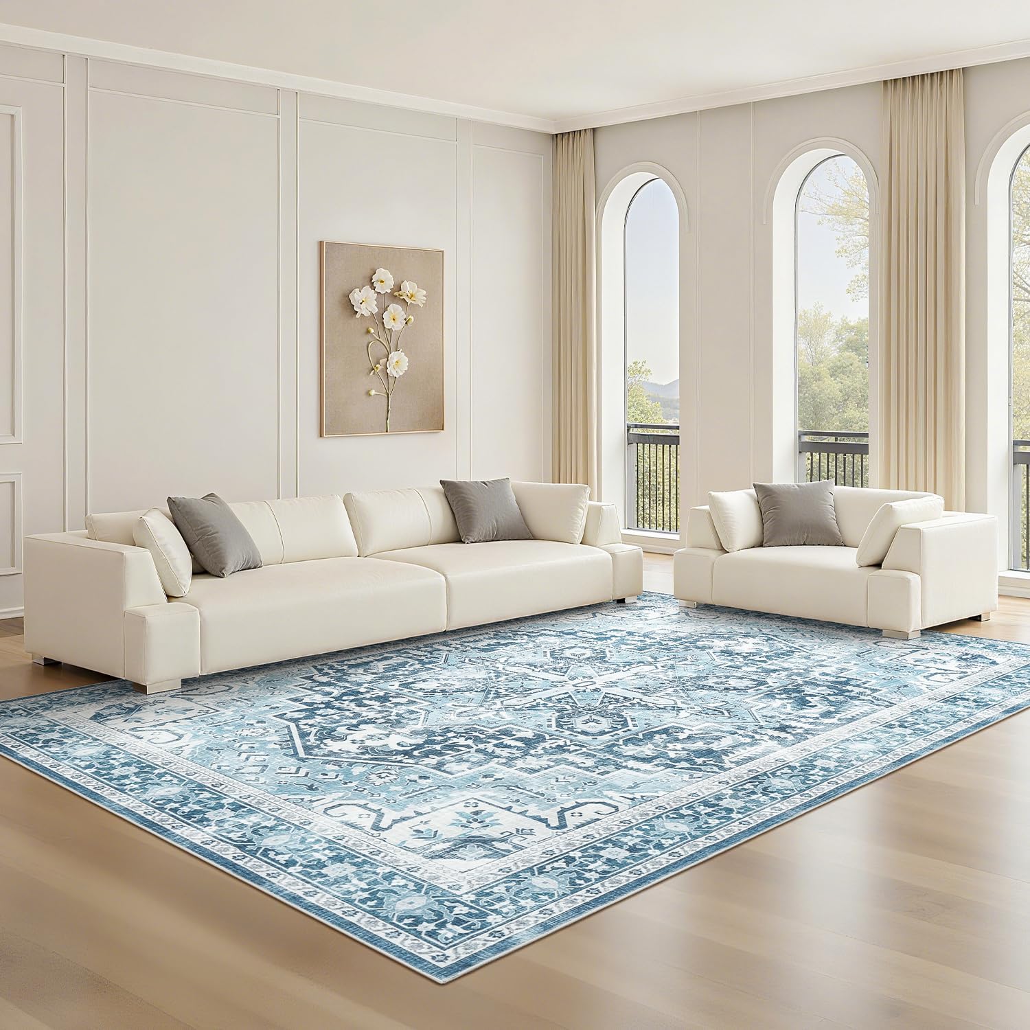 Rugflix 5x7 Area Rugs for Living Room, Soft Vintage Carpet