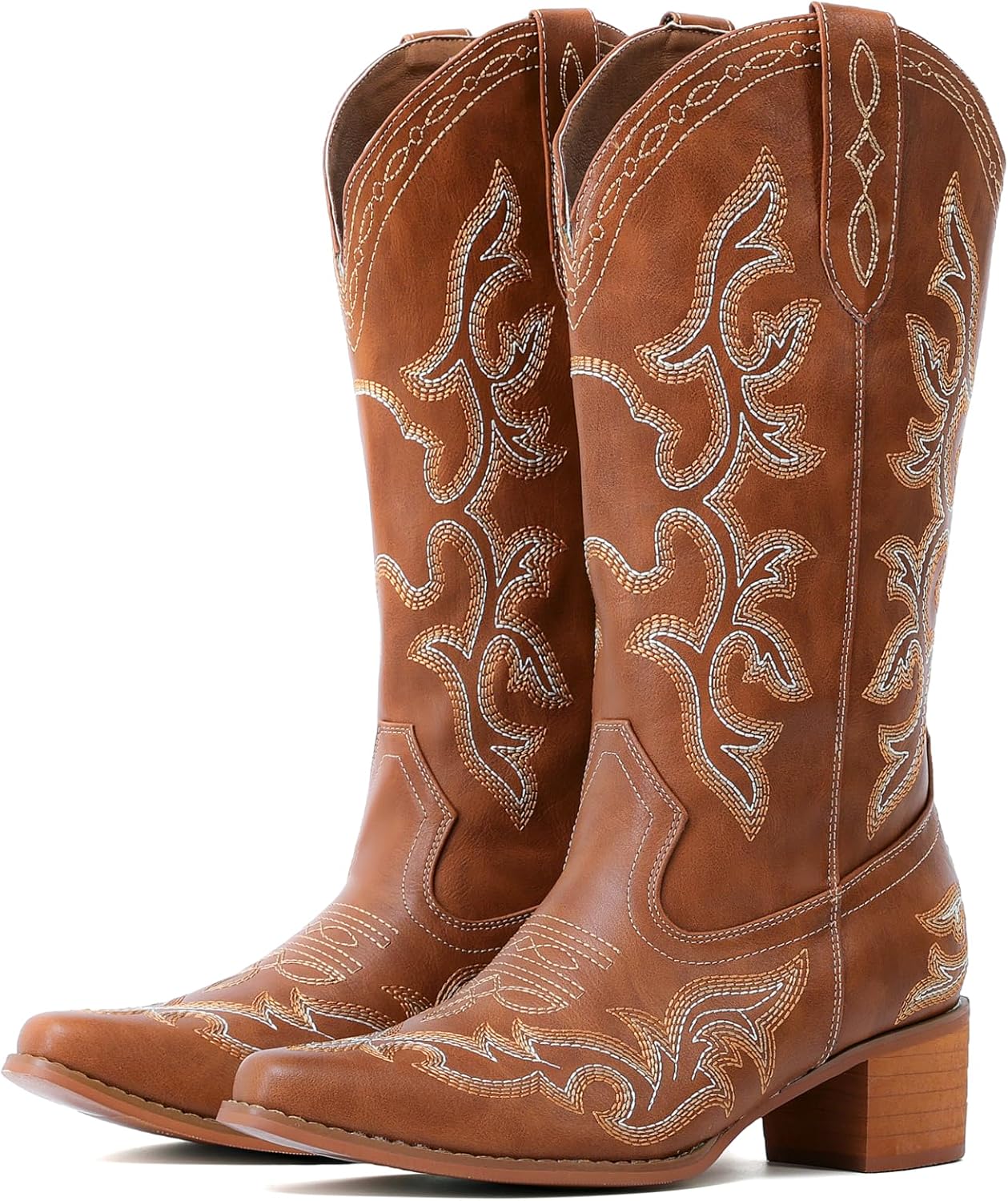 IUV Cowboy Boots for Women - Classic Embroidered Western Style