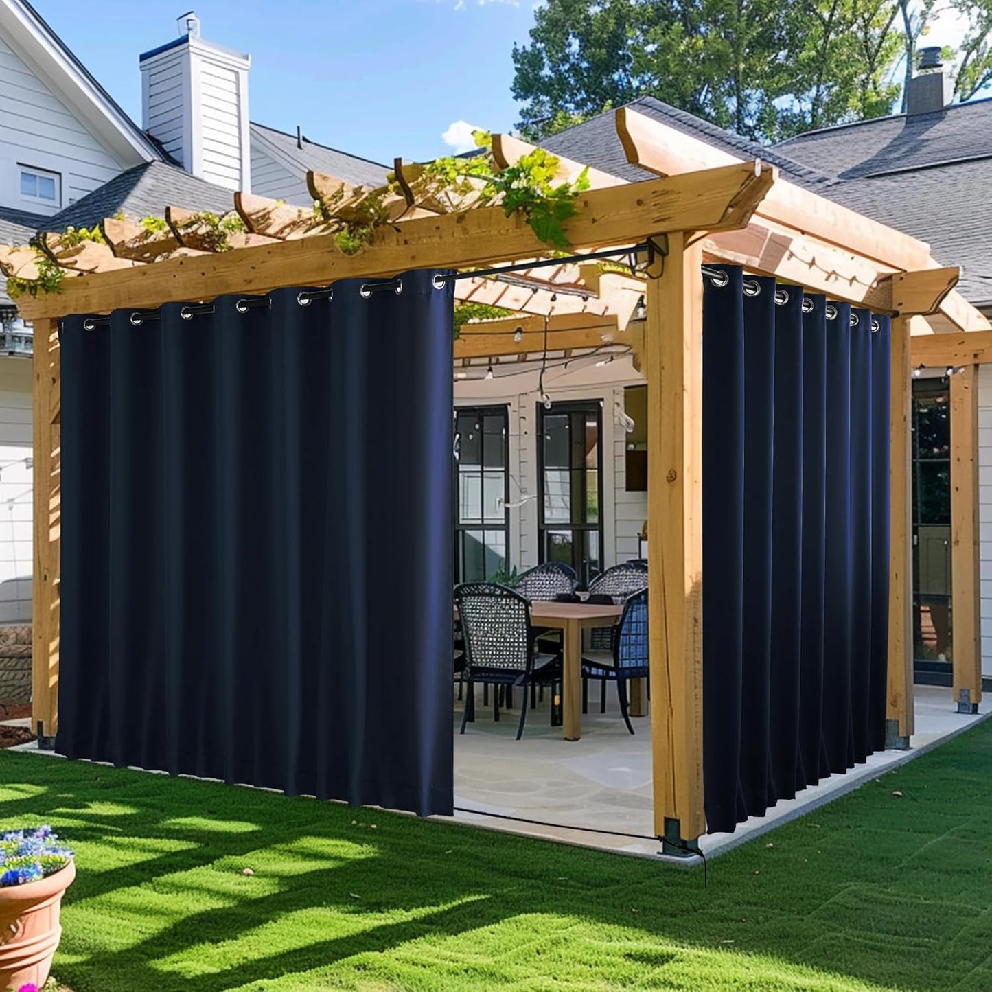NICETOWN Outdoor Curtains for Patio - Waterproof & Windproof
