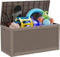 Vixzen 100 Gallon Resin Deck Box - Lockable Outdoor Storage for Patio
