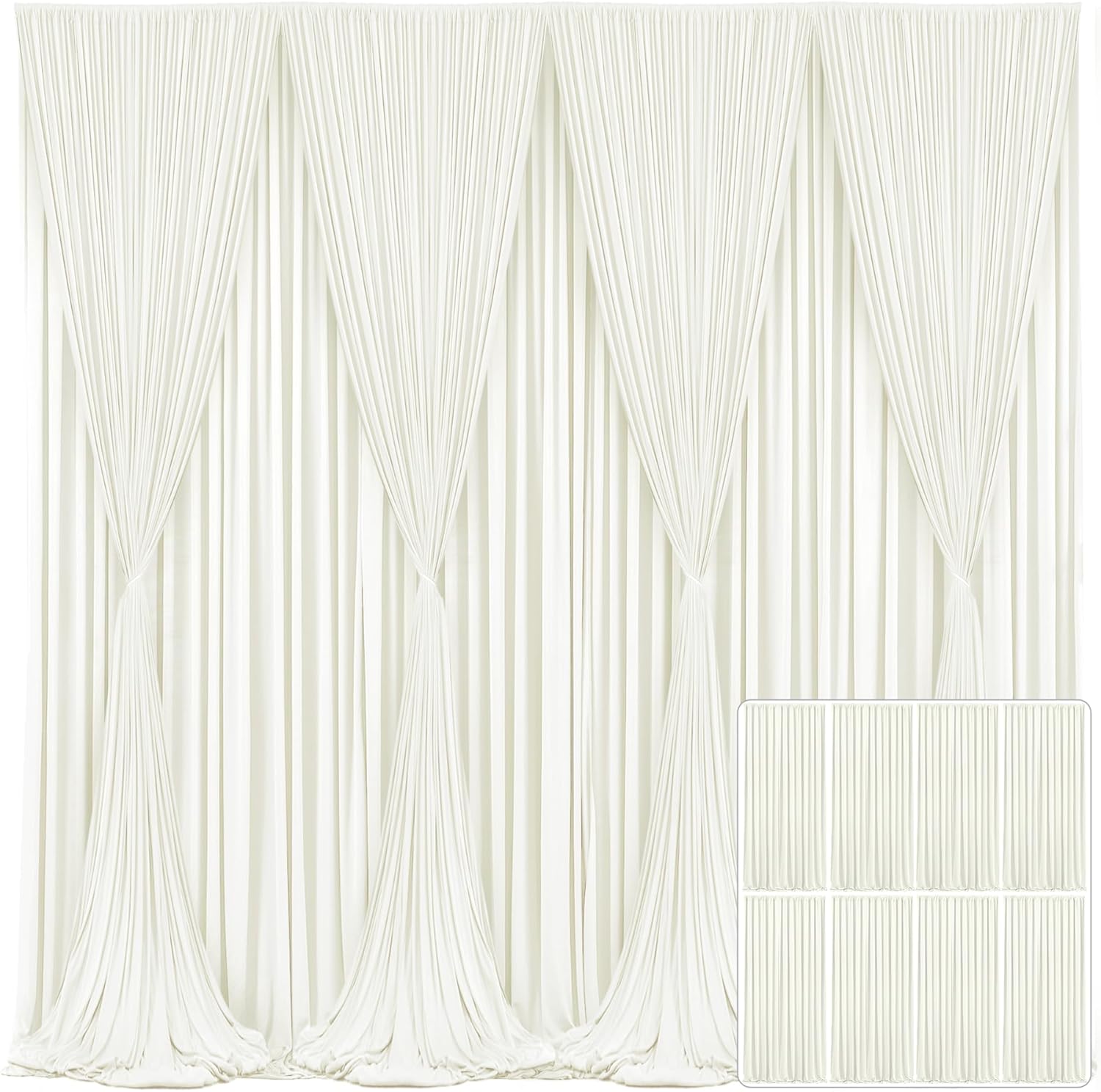 8 Panels Ivory Backdrop Curtain for Stunning Wedding Decor