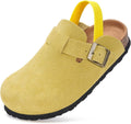 ZUSERIS Kids Suede Clogs Toddler Cork Footbed Sandals - Comfy Fit