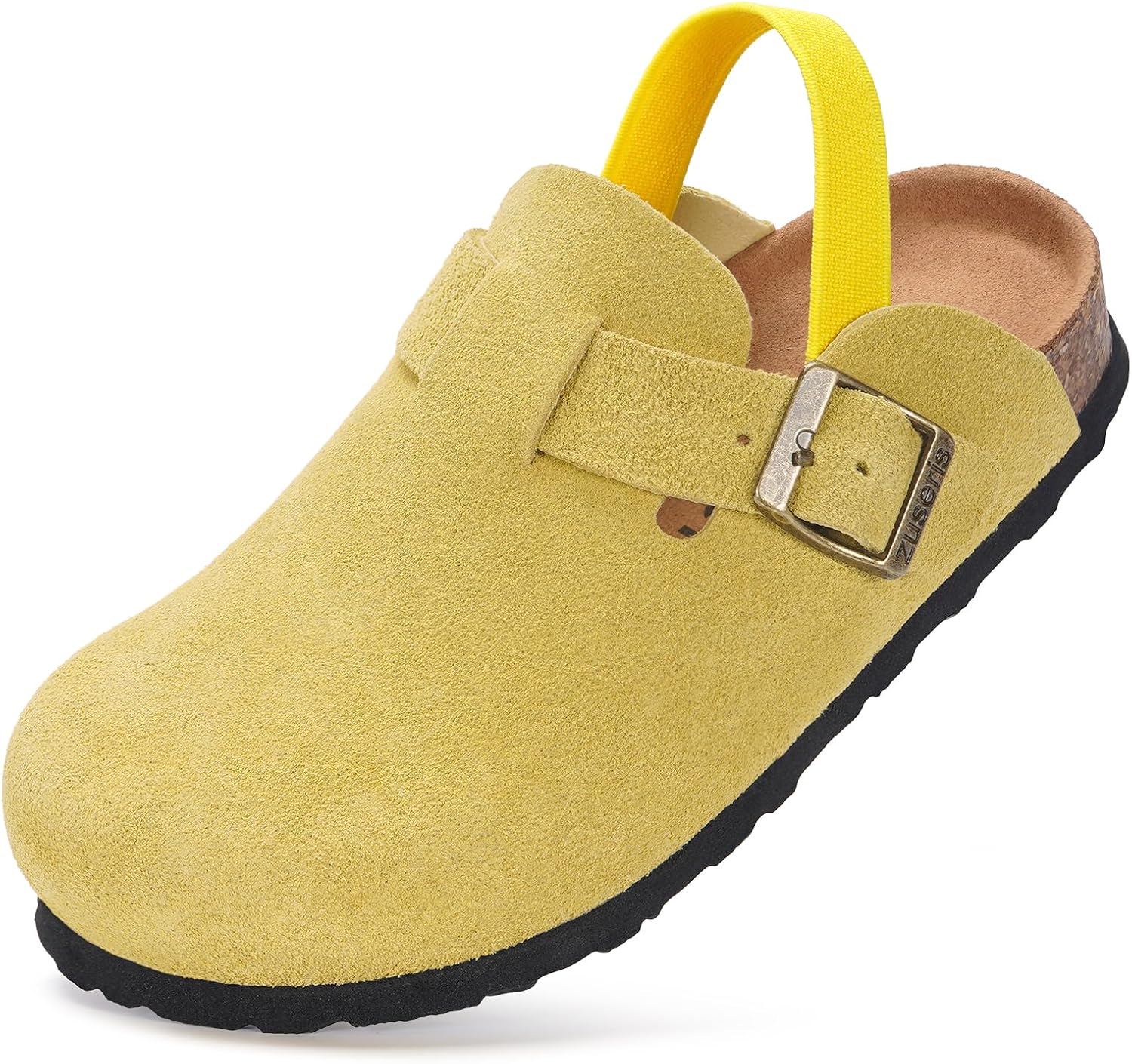 ZUSERIS Kids Suede Clogs with Cork Footbed for Comfort