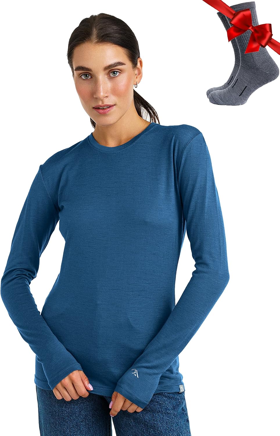 Merino Wool Base Layer Women - Comfortable Thermal Shirt & Socks