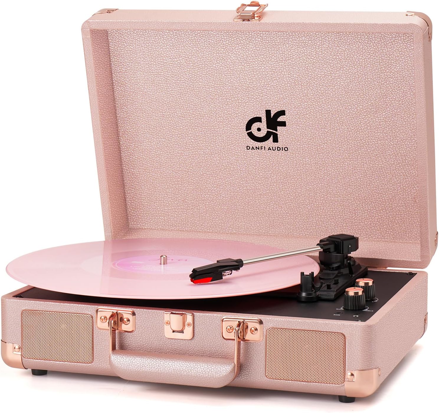Vinyl Record Player with Built-in Speakers and Bluetooth Functionality