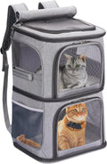 2-in-1 Double Pet Carrier Backpack for Small Cats and Dogs - Dual