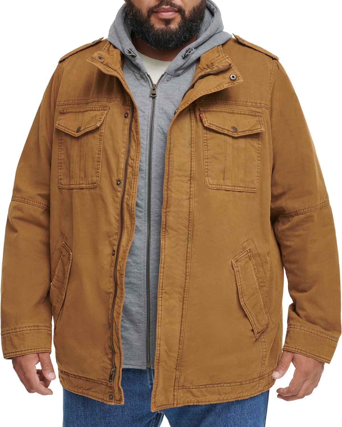 Levi's Men's Washed Cotton Hooded Military Jacket Review