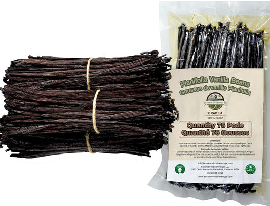 75 Vanilla Beans Bulk for Making Vanilla Extract Grade A Pods