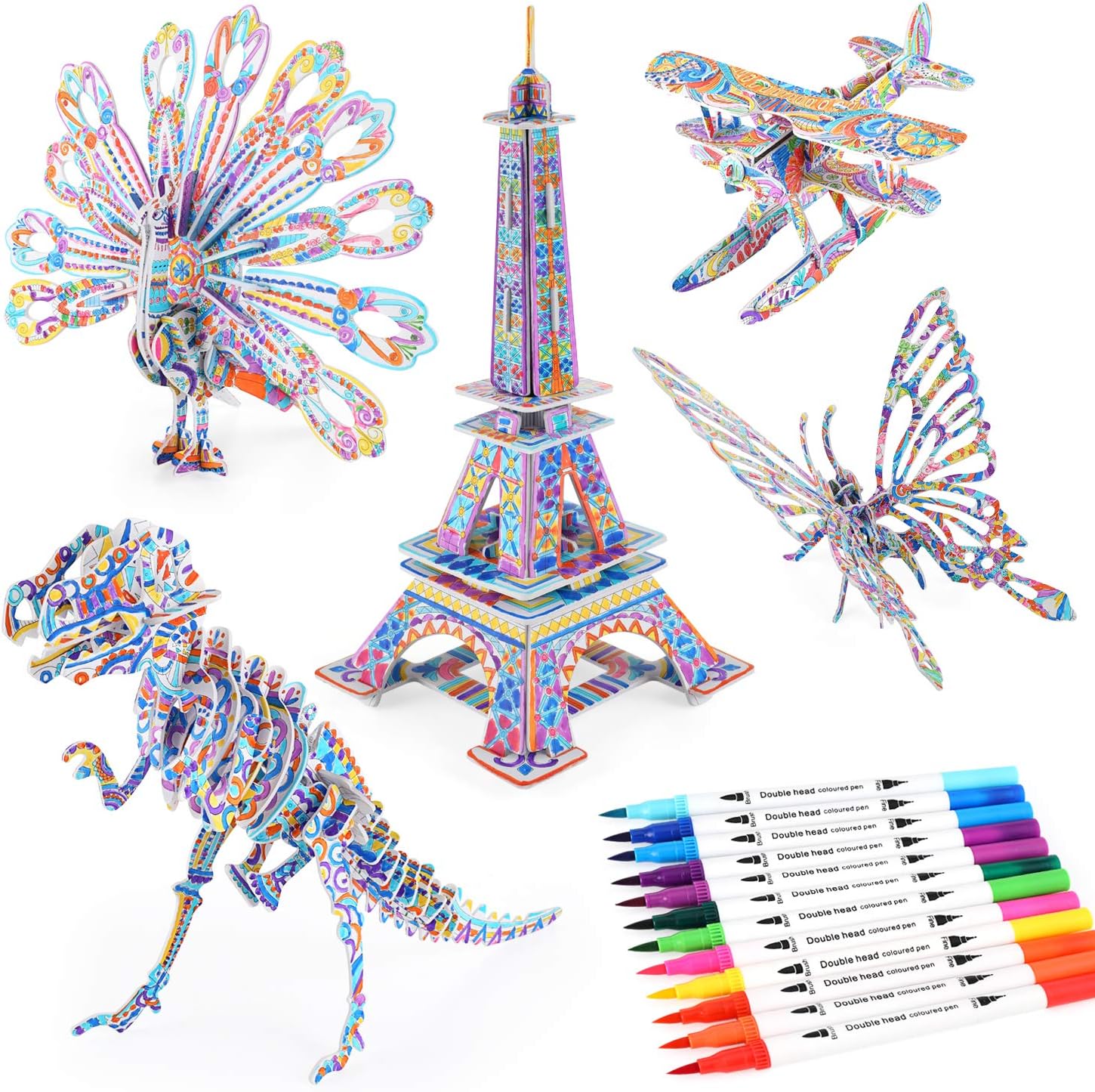 Creative 3D Coloring Puzzle Set for Kids, Age 6-12 - Fun Edu Kit by BEARUN