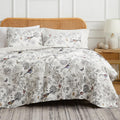 Oversized Twin XL Quilt Set Bayberry Floral - Lightweight All-Season
