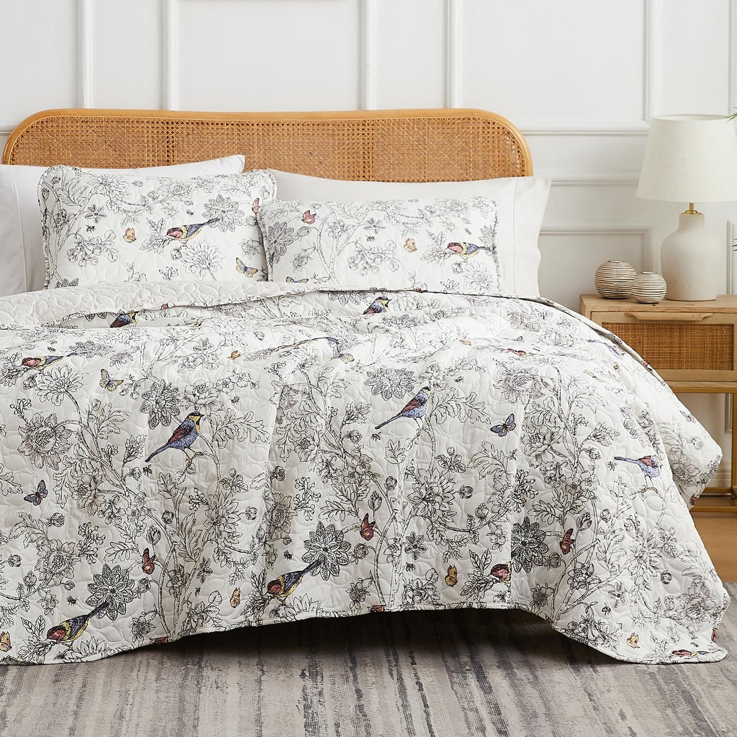 Oversized Quilt Bedding Set for Twin XL with Bayberry Print