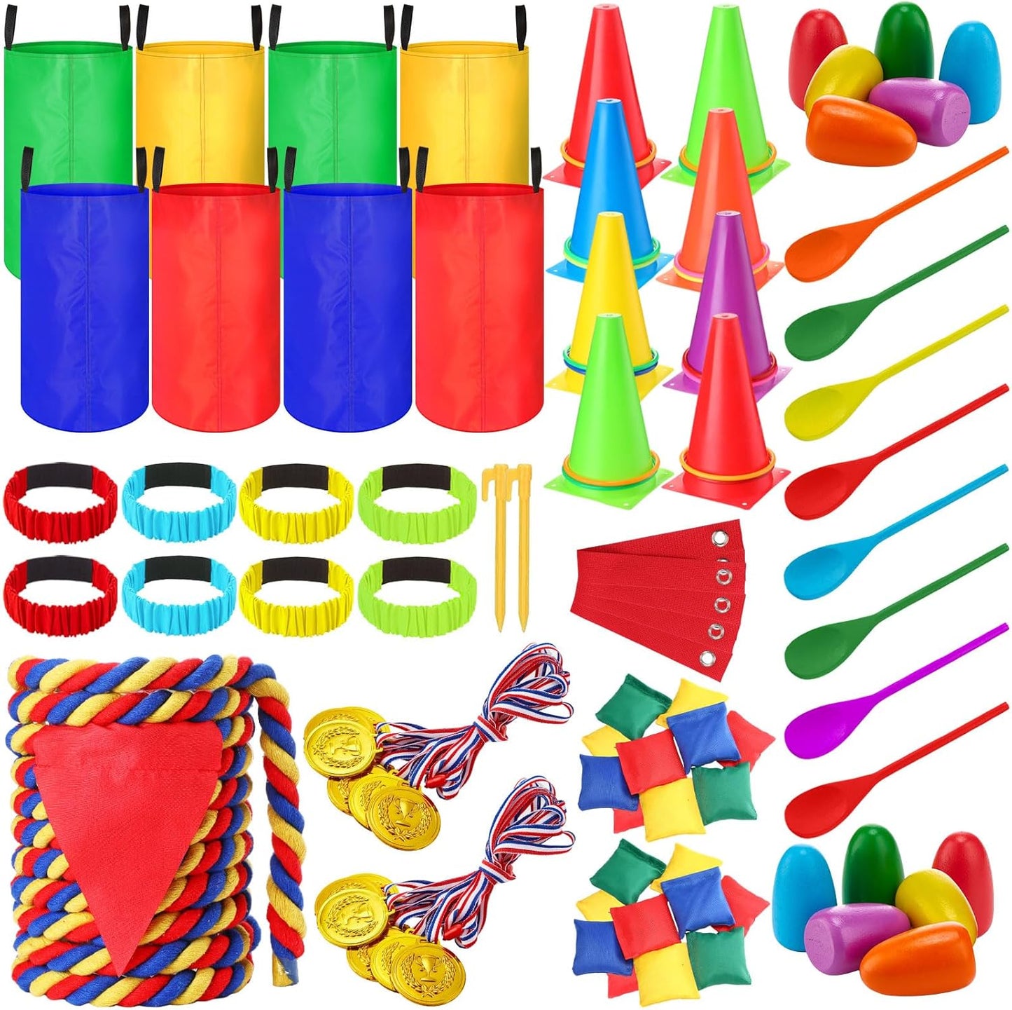 Wettarn 70 Pcs Carnival Outdoor Games for Fun Family Activities