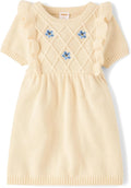 Girls Short Sleeve Sweater Dress 100% Combed Cotton - Soft Knit