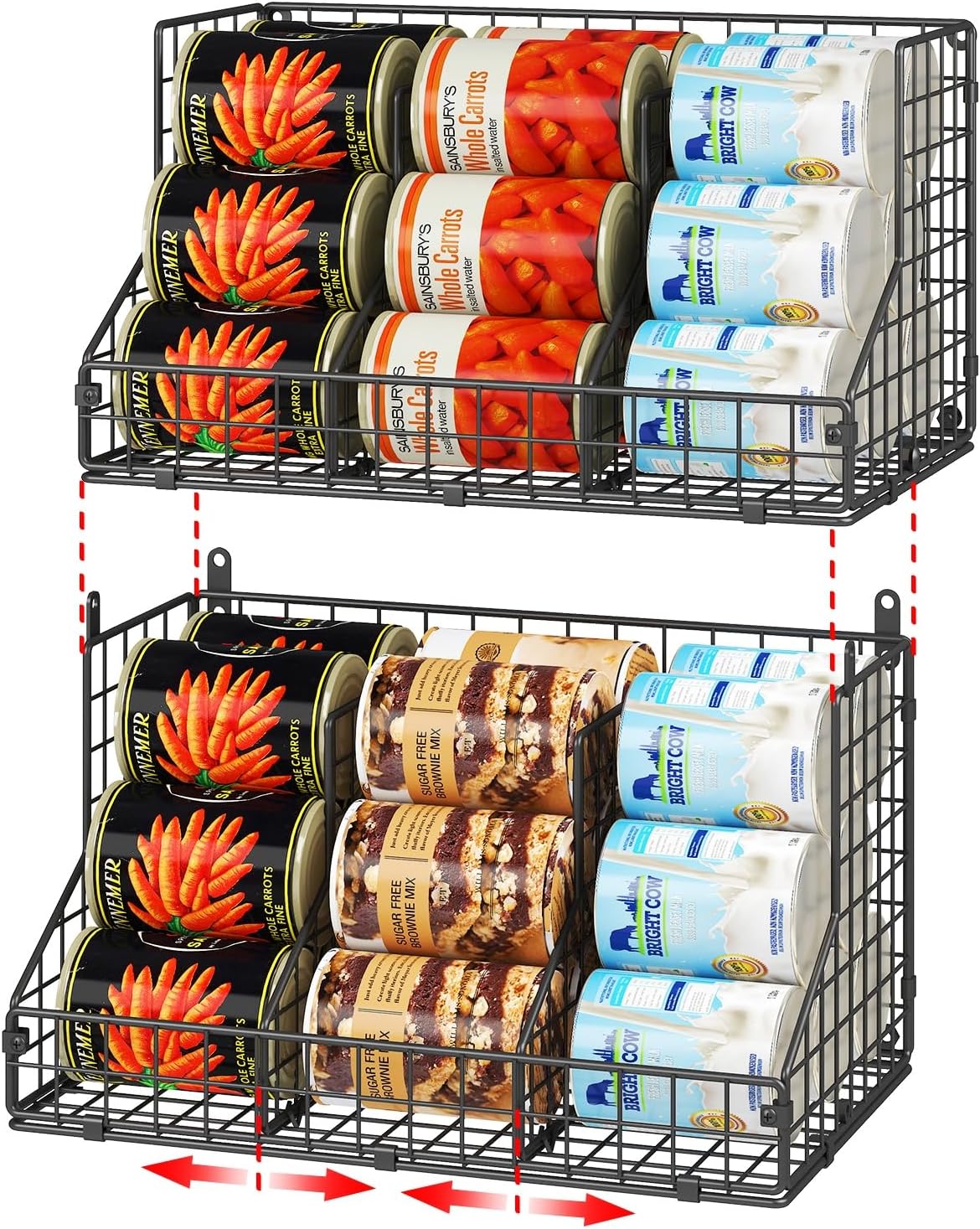 Stackable Can Rack Organizer for Pantry Storage - 2 Pack