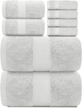 White Classic Luxury Bath Towel Set of 8 Pieces - Hotel Quality