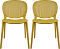 Patio Dining Chairs Set of 2 - Modern Stackable Outdoor Seating