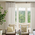 72 x 108 in Linen Curtains for Living Room Pinch Pleated - Light