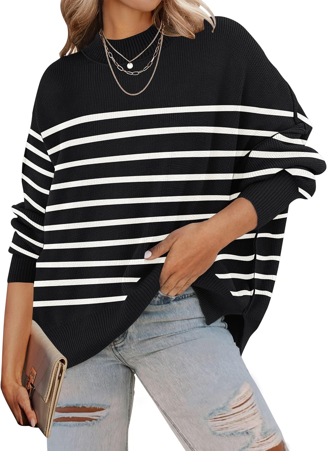 ZESICA Women's Casual Long Sleeve Oversized Sweater for Fall