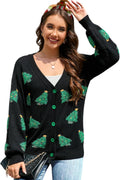LUBOT Open Front Chunky Cardigan Ugly Christmas Sweater - Cozy Fit