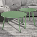 Grand patio 2-Piece Round Patio Coffee Table Set - Sage Green