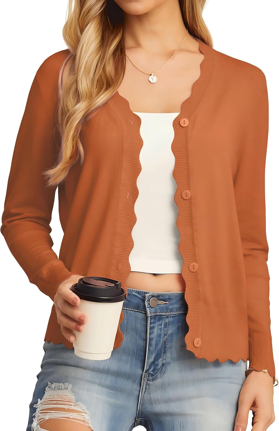 GRECERELLE Women's Long Sleeve V-Neck Cardigan for Every Occasion