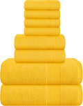 Belizzi Home 8 Piece Towel Set 100% Ring Spun Cotton - Hotel Spa Feel