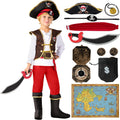 Kids Pirate Costume Set for Halloween and Dress Up - Complete 11-Piece