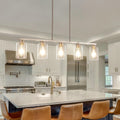 Island Light Brushed Nickel Linear Chandelier for Kitchen - 5-Light