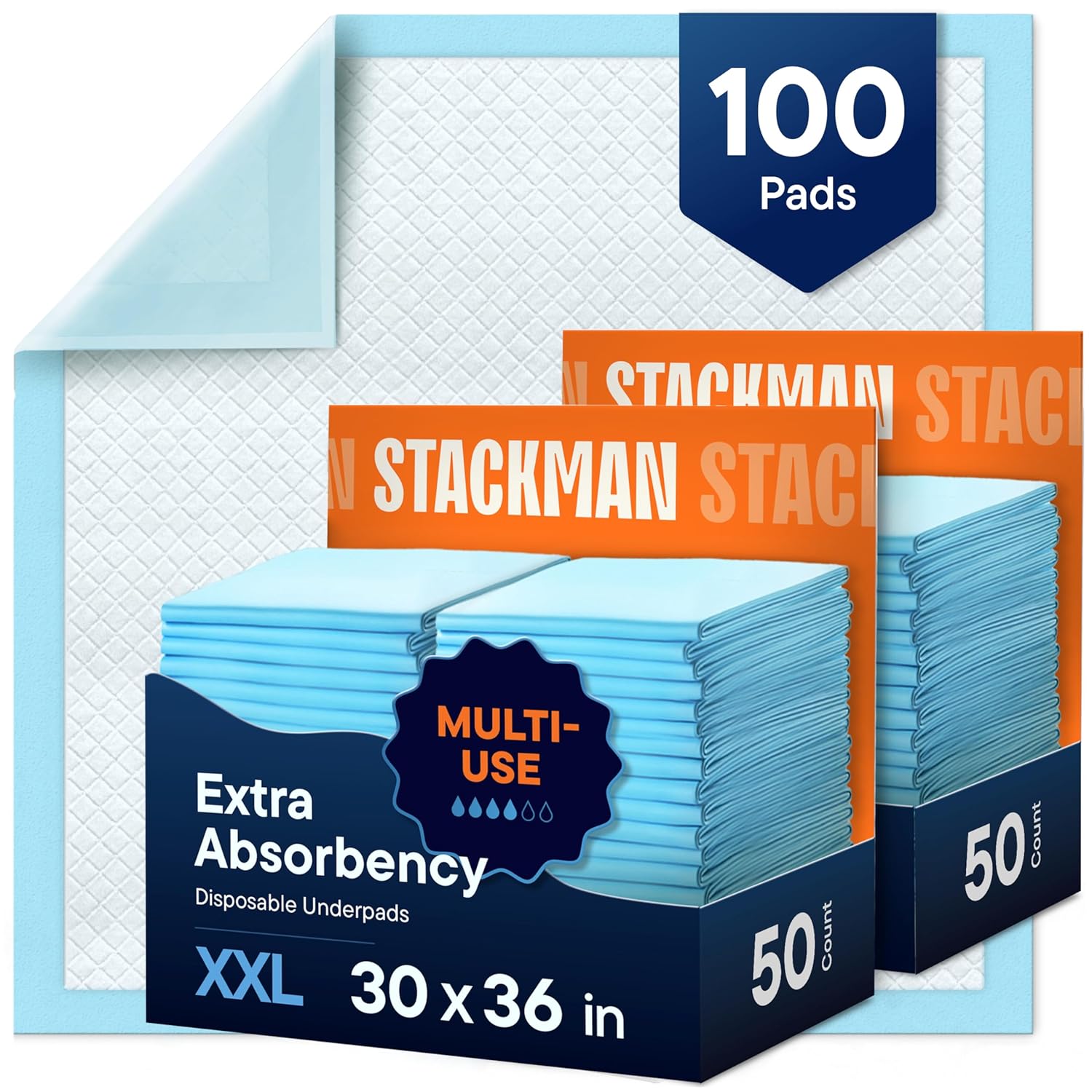 Chucks Pads Disposable 100-Pack for Adult Incontinence Care