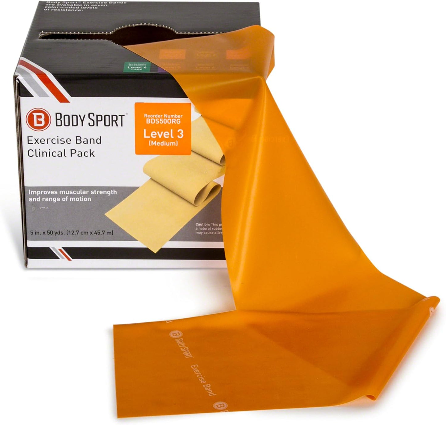 Body Sport Resistance Bands in 50 yd Rolls for Fitness