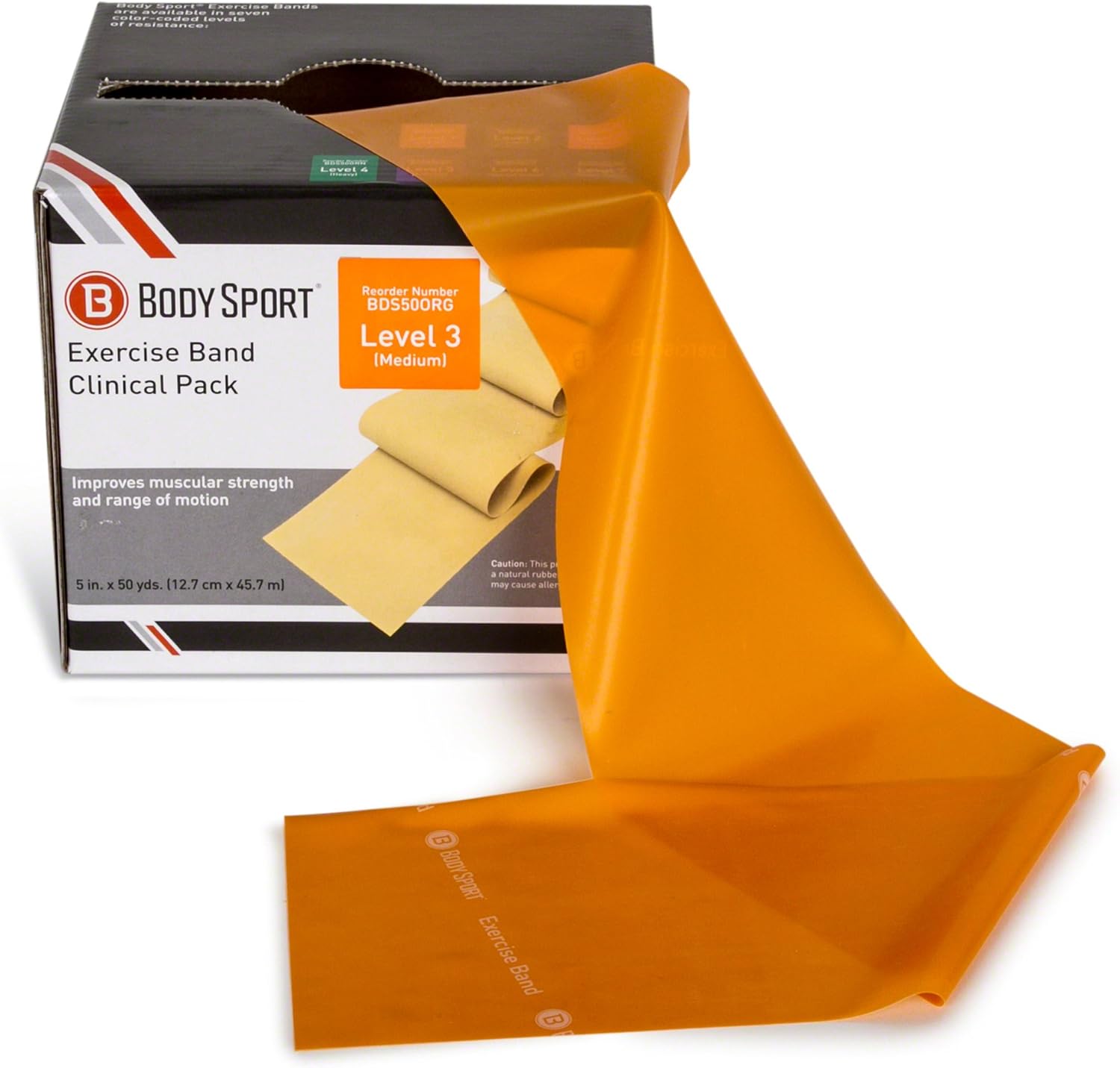 Body Sport Resistance Bands in 50 yd Rolls for Fitness