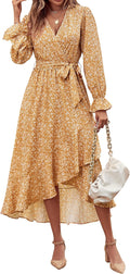 Floral High Waist Ruffle Maxi Dress - Flattering Boho Style BTFBM