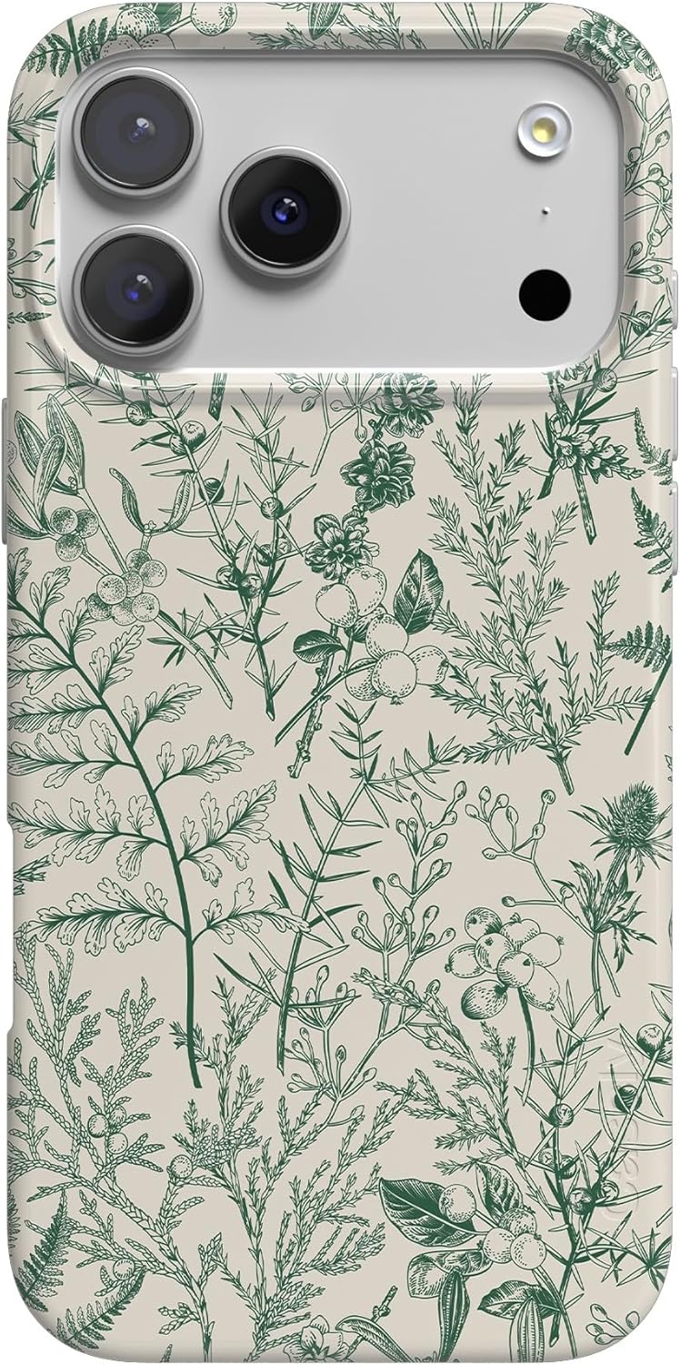 Casely iPhone 17 Pro Case - Sage Garden Green Floral Design