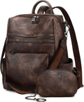 Leather Backpack Purse for Women - Faux PU Convertible Travel Bag